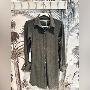 Faherty Legend Sweater Shirt Dress Olive Melange Twill size XS NWT